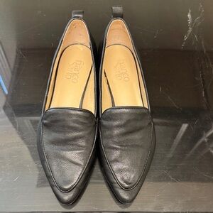 Franco Sarto Sleek Black Leather Flats